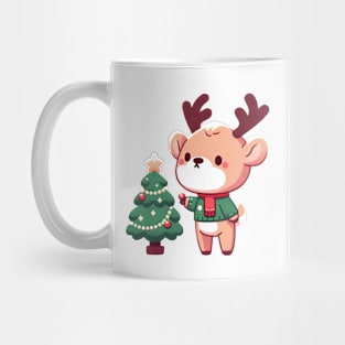 Christmas Deer and Christmas Tree Mug